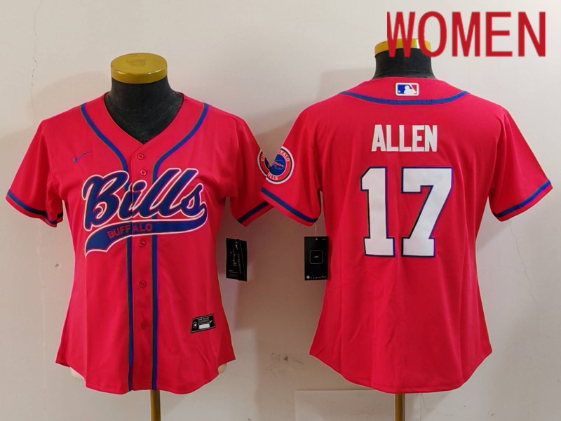 Women Buffalo Bills #17 Allen Red Joint Name 2024 Nike Limited NFL Jersey style 912->women nfl jersey->Women Jersey